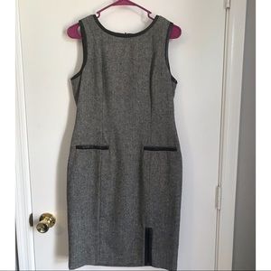Calvin Klein Tweed and Pleather Dress
